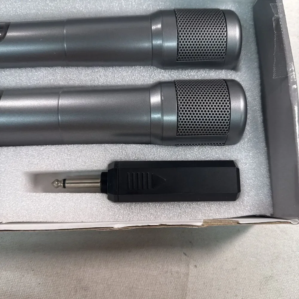 ALPOWL Wireless Microphones Set of 2 Vocal Set Works, Open‎ Box